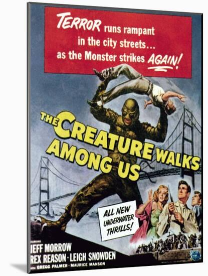 The Creature Walks Among Us, Bottom From Left: Leigh Snowden, Jeff Morrow, Rex Reason, 1956-null-Mounted Art Print