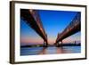 The Crescent City Connection Bridge on the Mississippi River in New Orleans Louisiana-f11photo-Framed Photographic Print