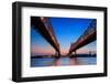 The Crescent City Connection Bridge on the Mississippi River in New Orleans Louisiana-f11photo-Framed Photographic Print