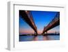 The Crescent City Connection Bridge on the Mississippi River in New Orleans Louisiana-f11photo-Framed Photographic Print