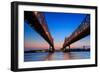 The Crescent City Connection Bridge on the Mississippi River in New Orleans Louisiana-f11photo-Framed Photographic Print