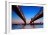 The Crescent City Connection Bridge on the Mississippi River in New Orleans Louisiana-f11photo-Framed Photographic Print