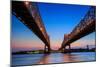 The Crescent City Connection Bridge on the Mississippi River in New Orleans Louisiana-f11photo-Mounted Photographic Print