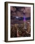The Crescent Moon with the Tribute Lights-Bruce Getty-Framed Photographic Print