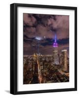 The Crescent Moon with the Tribute Lights-Bruce Getty-Framed Photographic Print