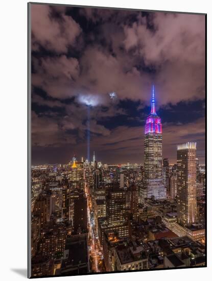 The Crescent Moon with the Tribute Lights-Bruce Getty-Mounted Photographic Print