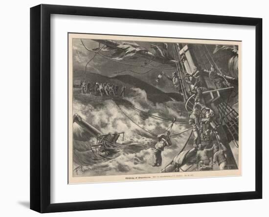 The Crew of a Sailing Ship-F. Laendner-Framed Art Print