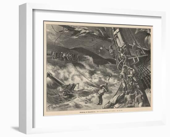 The Crew of a Sailing Ship-F. Laendner-Framed Art Print