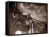 The Crew of a Yarmouth Herring Boat Pull in Their Catch on a Storm Tossed North Sea, 1935-null-Framed Stretched Canvas