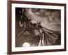 The Crew of a Yarmouth Herring Boat Pull in Their Catch on a Storm Tossed North Sea, 1935-null-Framed Photographic Print