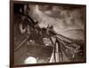 The Crew of a Yarmouth Herring Boat Pull in Their Catch on a Storm Tossed North Sea, 1935-null-Framed Photographic Print