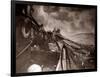 The Crew of a Yarmouth Herring Boat Pull in Their Catch on a Storm Tossed North Sea, 1935-null-Framed Photographic Print