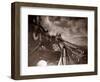 The Crew of a Yarmouth Herring Boat Pull in Their Catch on a Storm Tossed North Sea, 1935-null-Framed Photographic Print