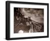 The Crew of a Yarmouth Herring Boat Pull in Their Catch on a Storm Tossed North Sea, 1935-null-Framed Photographic Print