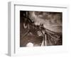 The Crew of a Yarmouth Herring Boat Pull in Their Catch on a Storm Tossed North Sea, 1935-null-Framed Photographic Print