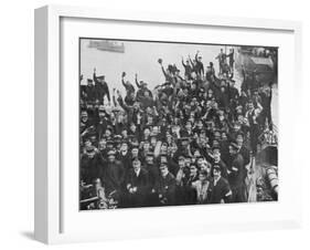 The Crew of HMS 'Vindictive' Celebrating the Zeebrugge Raid on 23 April 1918-null-Framed Giclee Print