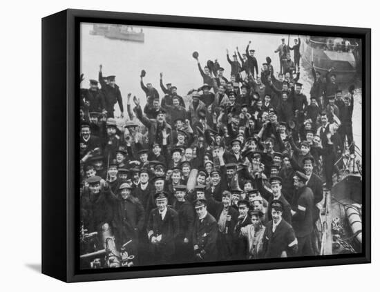 The Crew of HMS 'Vindictive' Celebrating the Zeebrugge Raid on 23 April 1918-null-Framed Stretched Canvas
