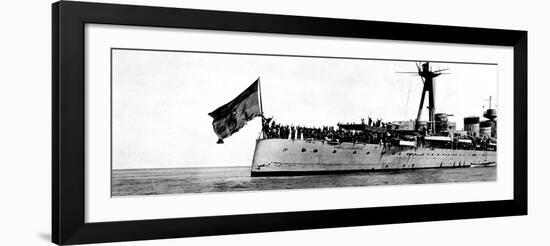 The Crew of the 'Miguel De Cervantes' Give the Socialist Clenched-Fist Salute-null-Framed Art Print