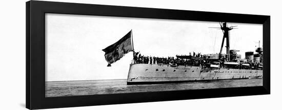 The Crew of the 'Miguel De Cervantes' Give the Socialist Clenched-Fist Salute-null-Framed Art Print