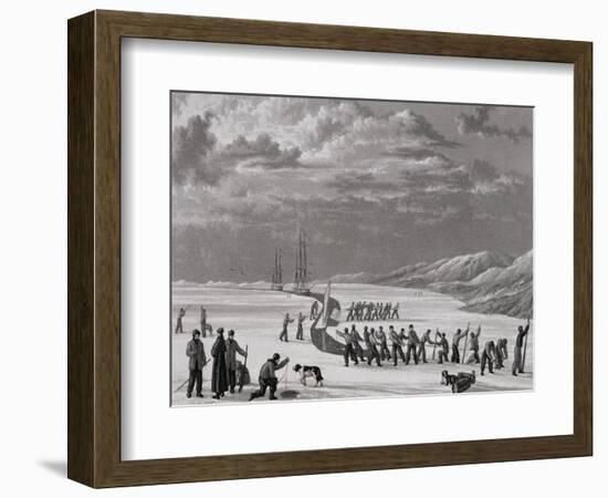 The Crews of H.M.S. Hecla & Griper Cutting into Winter Harbour, September 26th 1819-William Westall-Framed Giclee Print