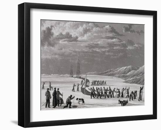 The Crews of H.M.S. Hecla & Griper Cutting into Winter Harbour, September 26th 1819-William Westall-Framed Giclee Print