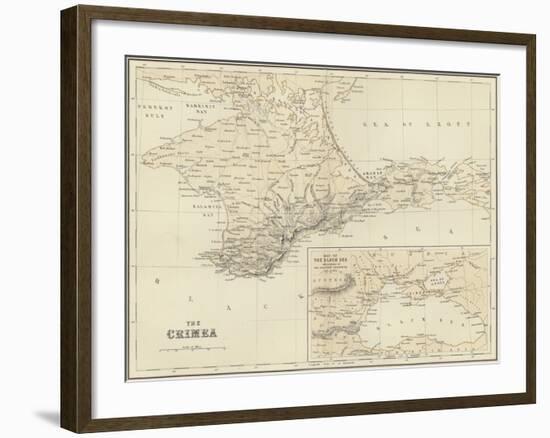 The Crimea; Map of the Black Sea-null-Framed Giclee Print