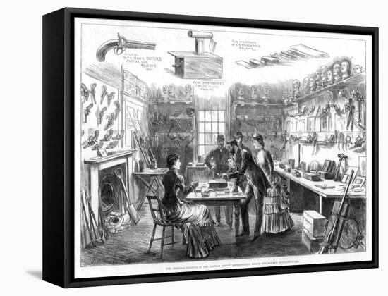 The Criminal Museum at the Convict Office, Metropolitan Police Department, London, 1883-Swain-Framed Stretched Canvas