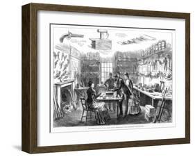 The Criminal Museum at the Convict Office, Metropolitan Police Department, London, 1883-Swain-Framed Giclee Print