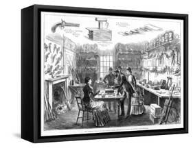 The Criminal Museum at the Convict Office, Metropolitan Police Department, London, 1883-Swain-Framed Stretched Canvas