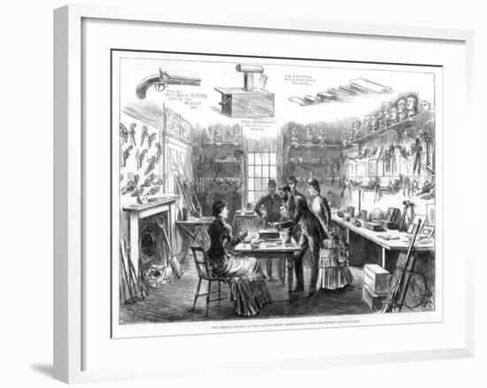 The Criminal Museum at the Convict Office, Metropolitan Police Department, London, 1883-Swain-Framed Giclee Print