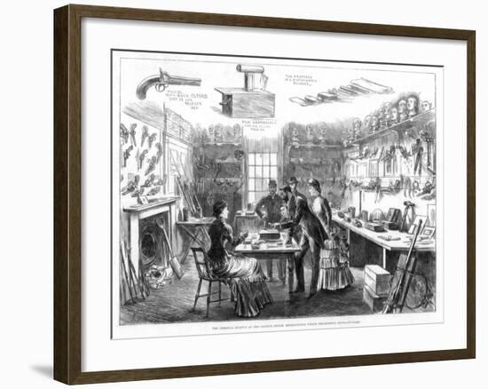 The Criminal Museum at the Convict Office, Metropolitan Police Department, London, 1883-Swain-Framed Giclee Print