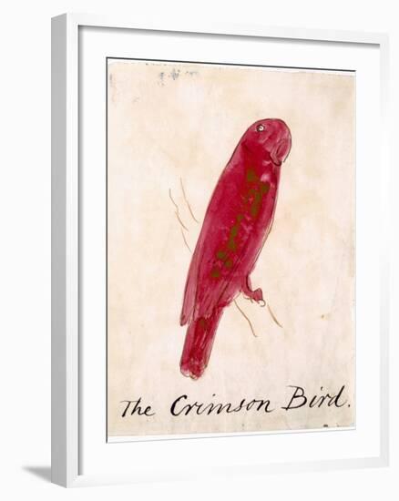 The Crimson Bird, from Sixteen Drawings of Comic Birds-Edward Lear-Framed Premium Giclee Print