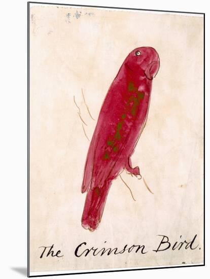 The Crimson Bird, from Sixteen Drawings of Comic Birds-Edward Lear-Mounted Premium Giclee Print