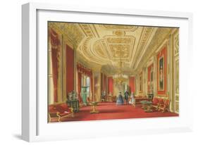 The Crimson Drawing Room, Windsor Castle, 1838-James Baker Pyne-Framed Giclee Print