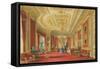 The Crimson Drawing Room, Windsor Castle, 1838-James Baker Pyne-Framed Stretched Canvas