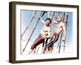 The Crimson Pirate, Nick Cravat, Burt Lancaster, 1952-null-Framed Photo