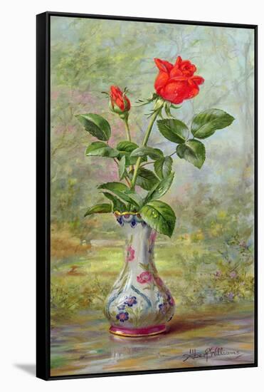 The Crimson Rose, a Messenger of Love-Albert Williams-Framed Stretched Canvas