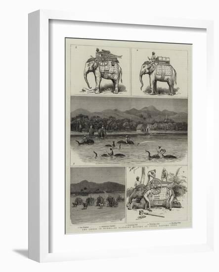 The Crisis in Burma, an Elephant Battery at Tongo, Eastern India-null-Framed Giclee Print