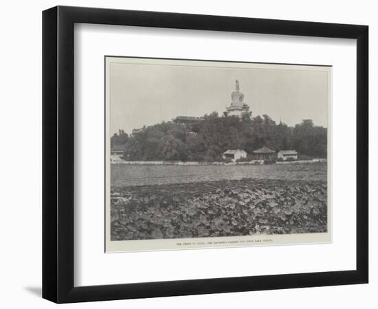 The Crisis in China, the Emperor's Garden and Lotus Lake, Peking-null-Framed Premium Giclee Print