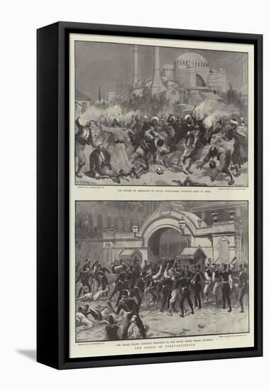 The Crisis in Constantinople-Charles Joseph Staniland-Framed Stretched Canvas