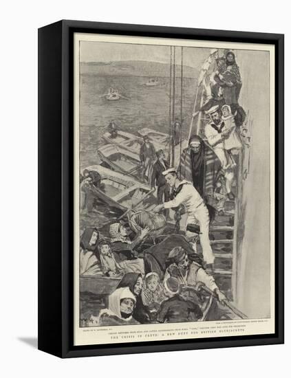 The Crisis in Crete, a New Duty for British Bluejackets-William Hatherell-Framed Stretched Canvas