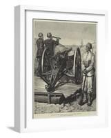 The Crisis in Egypt, a Krupp Field-Gun in the Earthworks, Alexandria-null-Framed Giclee Print