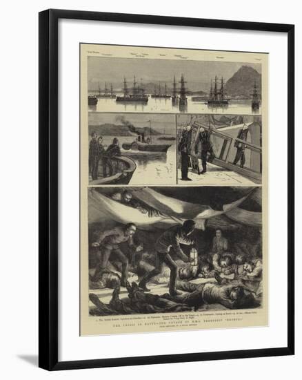 The Crisis in Egypt, the Voyage of HMS Troopship Orontes-null-Framed Giclee Print