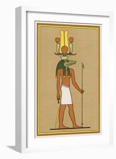 The Crocodile-Headed God-E.a. Wallis Budge-Framed Art Print