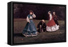 The Croquet Game-Winslow Homer-Framed Stretched Canvas