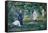 The Croquet Party (La Partie De Croque)-Edouard Manet-Framed Stretched Canvas