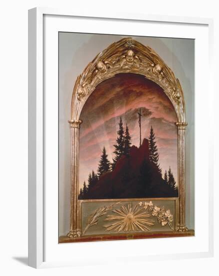 The Cross in the Mountains, 1808 (For the Private Chapel of the Earl Von Thun in Tetschen)-Caspar David Friedrich-Framed Giclee Print