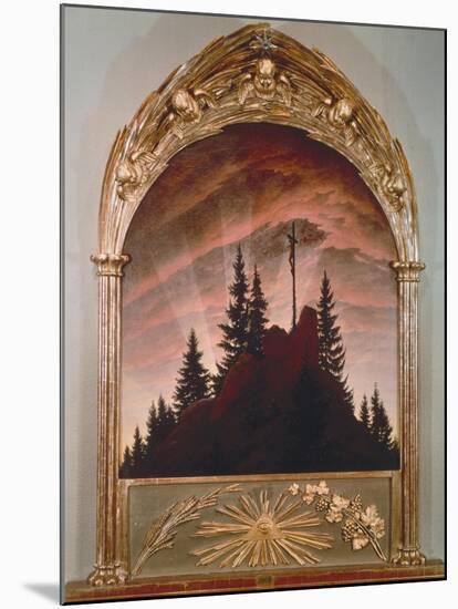 The Cross in the Mountains, 1808 (For the Private Chapel of the Earl Von Thun in Tetschen)-Caspar David Friedrich-Mounted Giclee Print