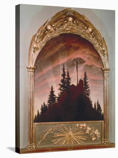 The Cross in the Mountains, 1808 (For the Private Chapel of the Earl Von Thun in Tetschen)-Caspar David Friedrich-Stretched Canvas