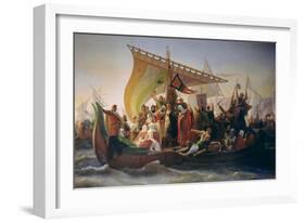 The Crossing of the Bosphorus by Godfrey of Bouillon (circa 1060-1100) and His Brother, Baldwin-Emile Signol-Framed Giclee Print